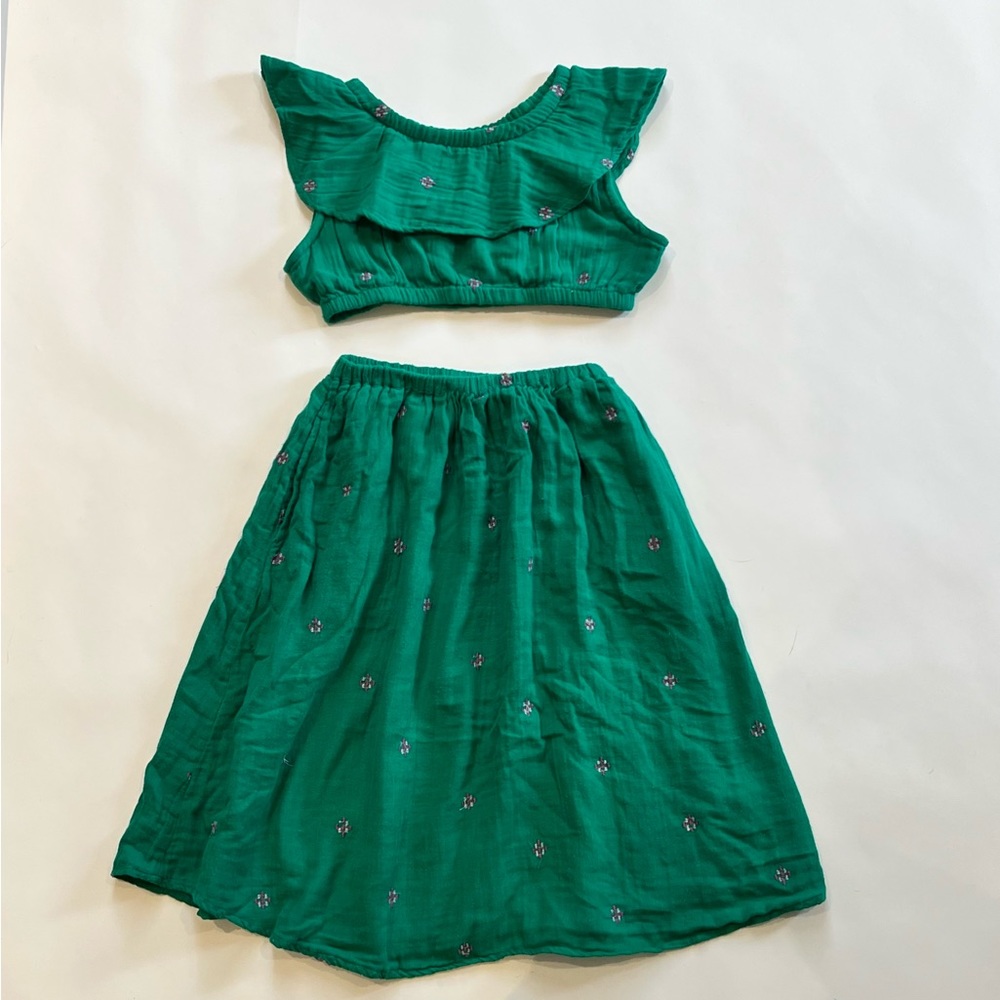 Pink Chicken Loretta Outfit - Embroidered Bosphorous Green //2pc